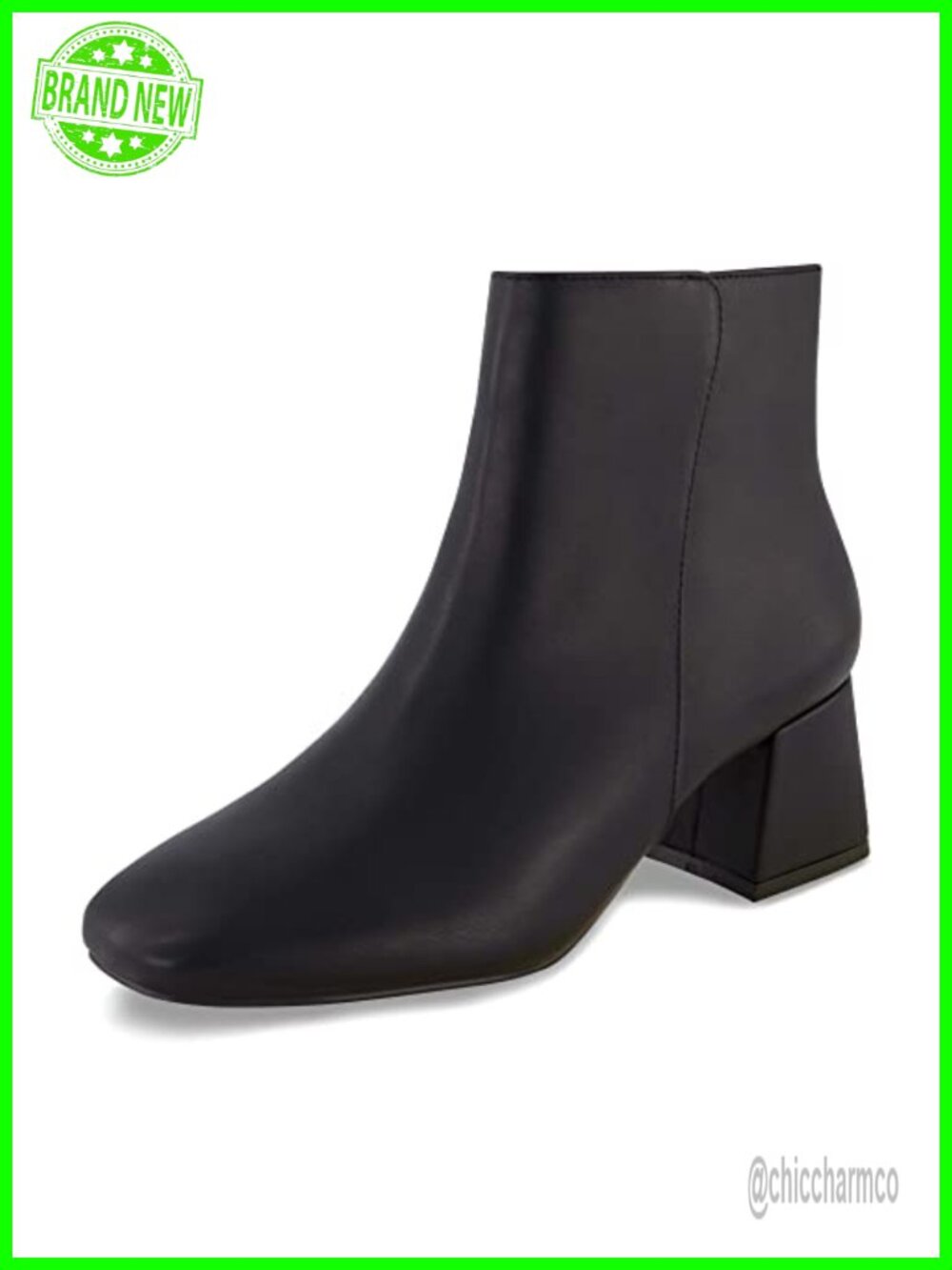 Cushionaire Women's Nexus Faux Leather Ankle Bootie Memory Foam Block Heel
